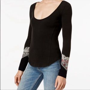We the Free Henley with Sleeve Embellishments